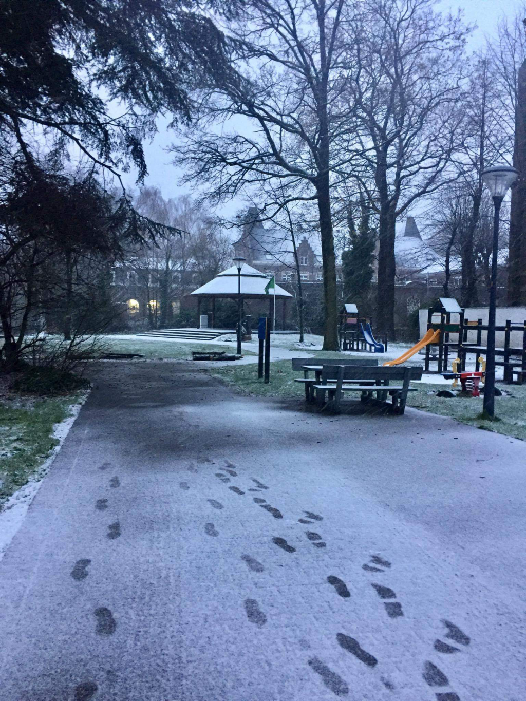 Moorslede in de sneeuw