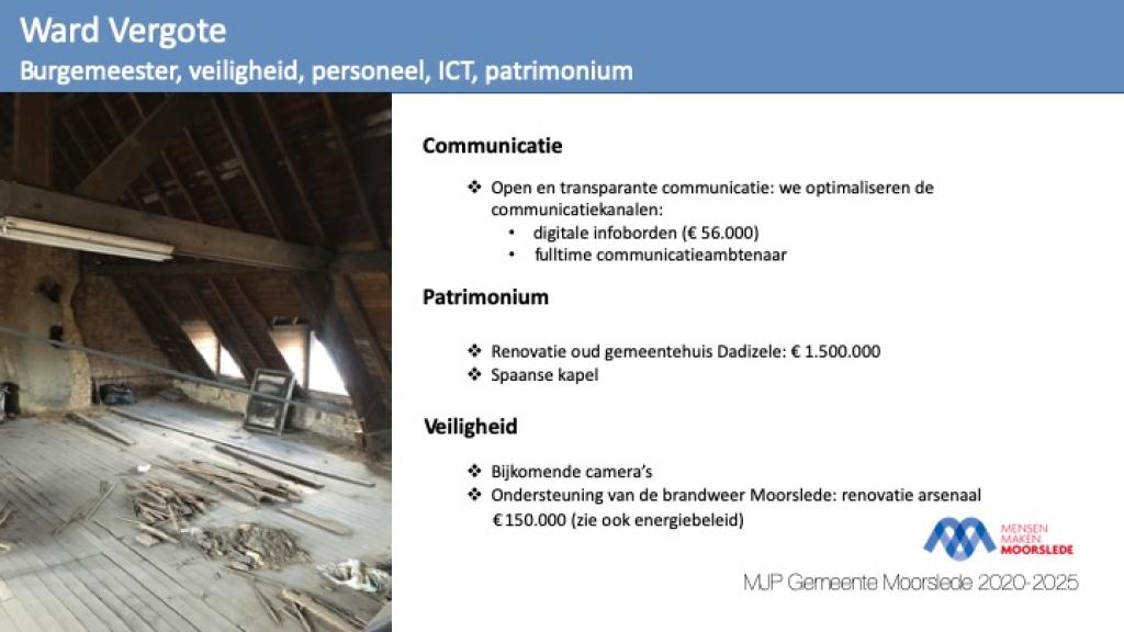 Patrimonium, communicatie, veiligheid