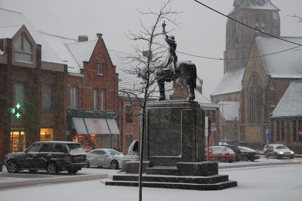 Moorslede in de sneeuw