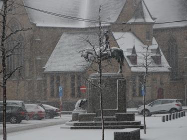 Moorslede in de sneeuw