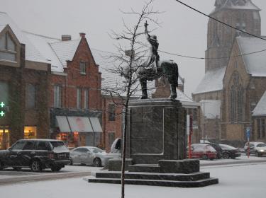 Moorslede in de sneeuw